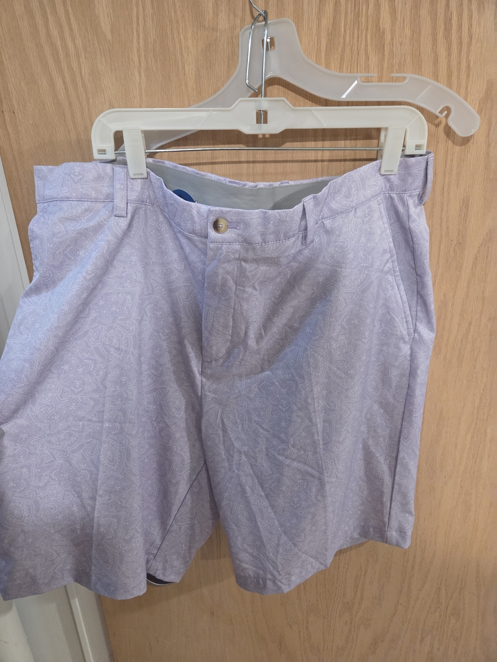 Greg Norman Collection Lavender Paisley Flat Front Shorts
